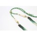 Strand Emerald Natural Beads Necklace 925 Sterling Silver 3 Line Gem Stone D398